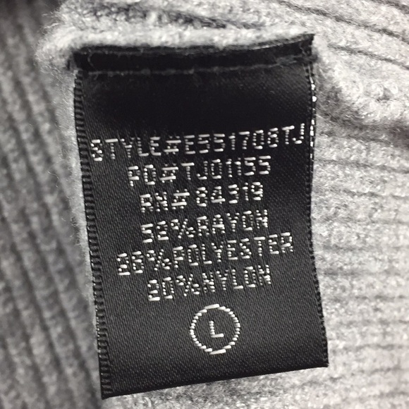 RIBBED Cropped Scallop Hem gray Sweater Sz Large - Picture 5 of 6